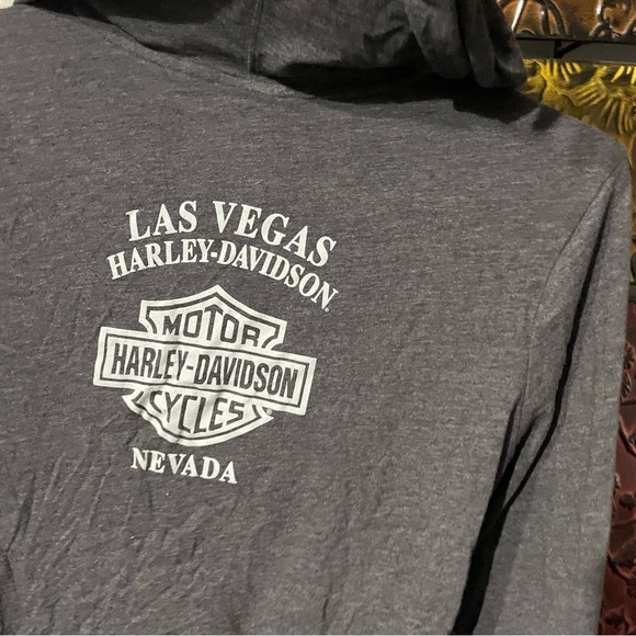 Harley-Davidson Women’s Long-Sleeve Hooded T-Shirt – Size Small - Picture 6 of 6